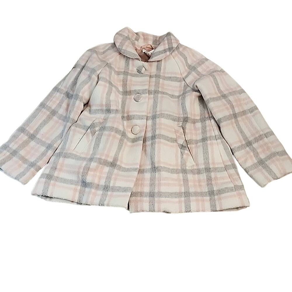 Max Studio 4T Girls Plaid Pea Coat